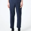 Discount - Ivy Seersucker Trousers in Navy Solid Pants