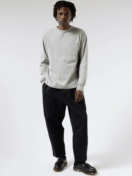 Discount - Long Sleeve Pocket Tee in Heather Grey T-Shirts