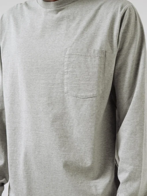 Discount - Long Sleeve Pocket Tee in Heather Grey T-Shirts