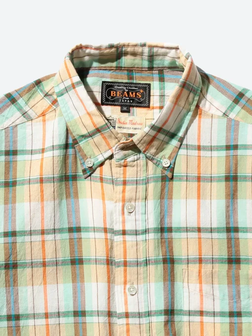 Sale - Madras Button Down Shirt in Mint Green Button-Ups