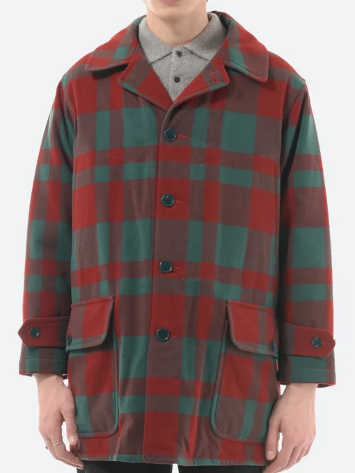 Sale - Mechanic Melton Hunting Coat in Red and Green Check Outerwear