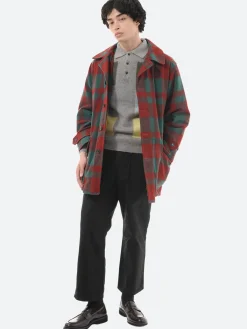 Sale - Mechanic Melton Hunting Coat in Red and Green Check Outerwear