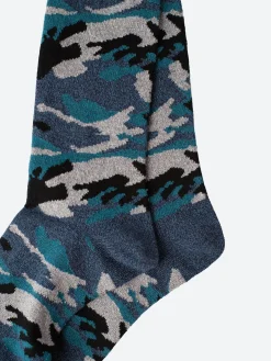 Outlet - Melange Camo Socks in Blue Socks