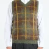 Hot - Mohair Check Vest in Green Knitwear