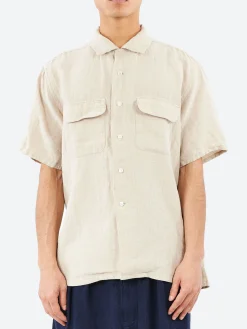 New - Open Collar Short Sleeve Shirt in Button-Ups