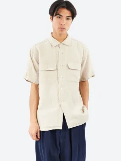 New - Open Collar Short Sleeve Shirt in Button-Ups
