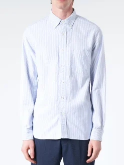 Outlet - Oxford Candy Stripe Button Down in Blue Button-Ups