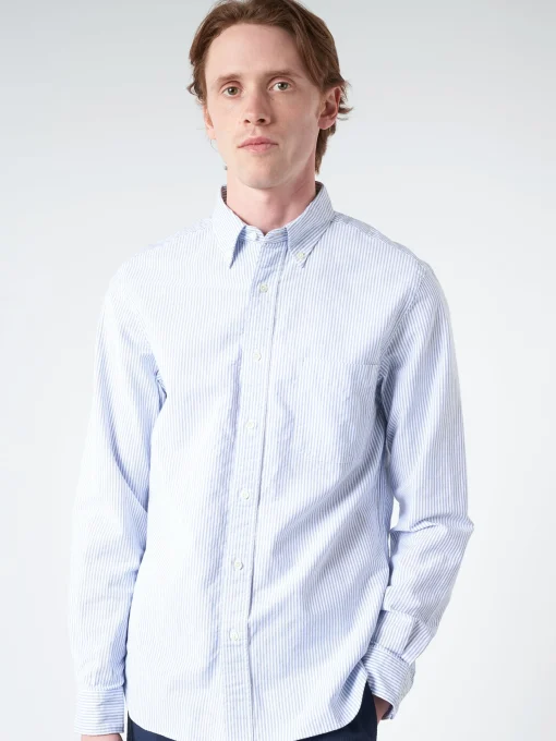 Outlet - Oxford Candy Stripe Button Down in Blue Button-Ups