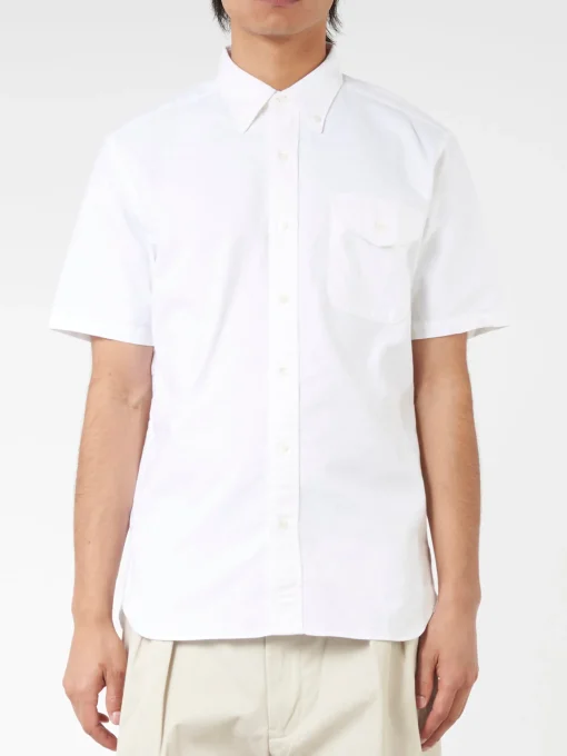 Best - Oxford Short Sleeve Button-Down Shirt in White Button-Ups