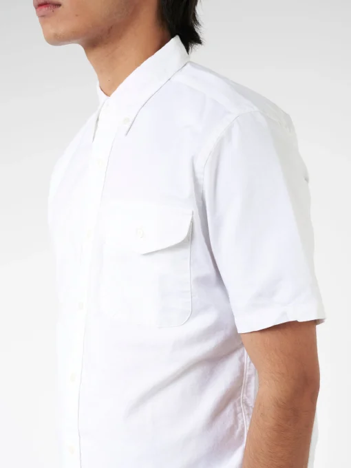 Best - Oxford Short Sleeve Button-Down Shirt in White Button-Ups