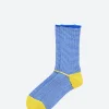 Clearance - Pinstripe Rib Socks in Blue and Yellow Socks