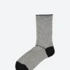 Clearance - Pinstripe Rib Socks in Black and White Socks