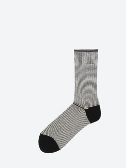 Clearance - Pinstripe Rib Socks in Black and White Socks