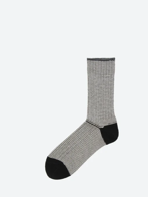 Clearance - Pinstripe Rib Socks in Black and White Socks