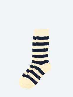 Clearance - Rib Stripe Socks in White Socks