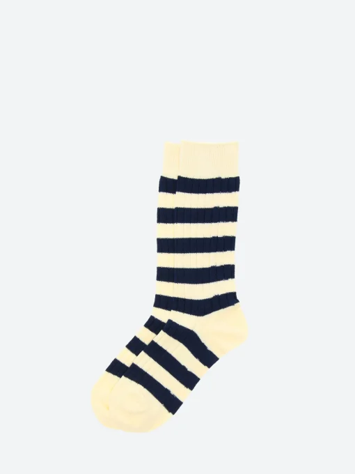 Clearance - Rib Stripe Socks in White Socks