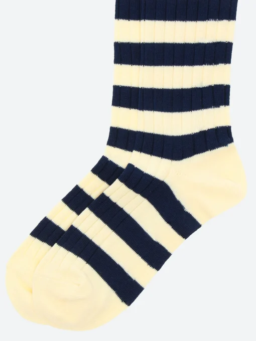 Clearance - Rib Stripe Socks in White Socks