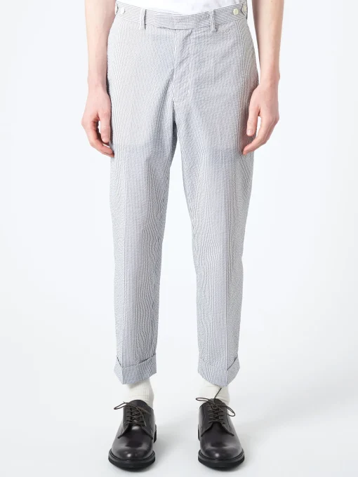 Online - Seersucker Ivy Trousers in Blue Stripe Pants