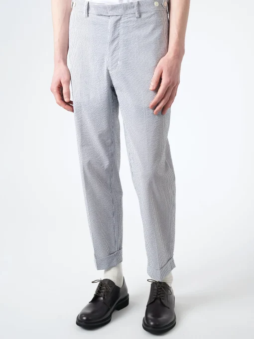 Online - Seersucker Ivy Trousers in Blue Stripe Pants