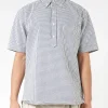Hot - Seersucker Pullover Short Sleeve Button Down Shirt in Gingham Button-Ups