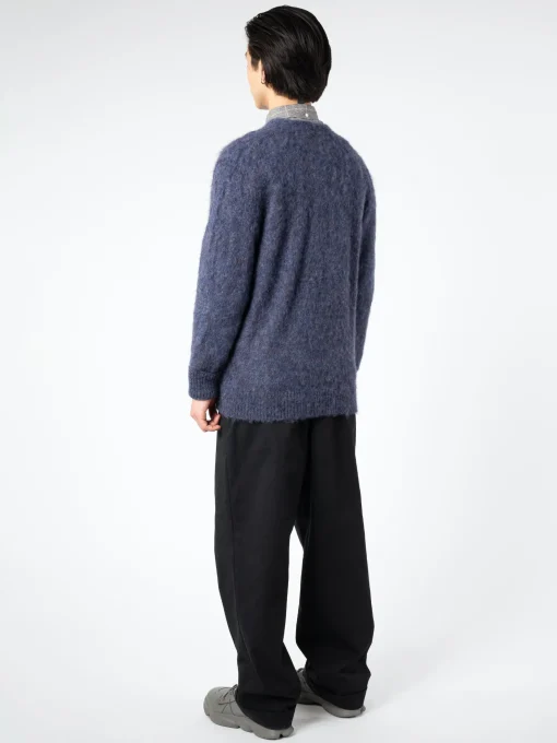 Discount - Stretch Mohair Cardigan in Navy Knitwear