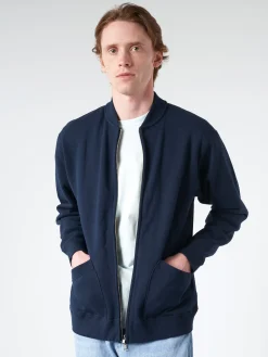 Fashion - Sweat Zip Crew in Navy Sweatshirts