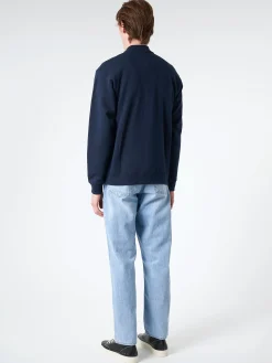 Fashion - Sweat Zip Crew in Navy Sweatshirts