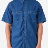 New - WORK Short Sleeve Shirt in Indigo Button-Ups