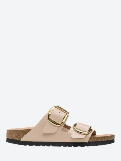Online - Arizona Big Buckle (Narrow) in New Beige Hi Shine Women Slides | Sandals