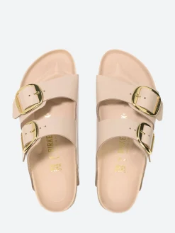 Online - Arizona Big Buckle (Narrow) in New Beige Hi Shine Women Slides | Sandals
