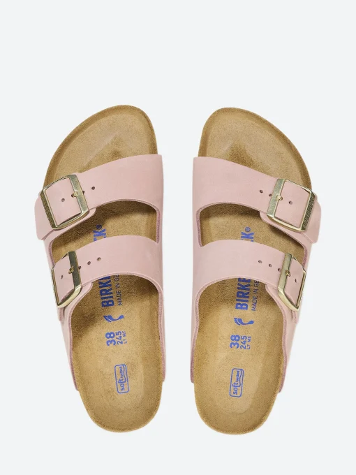 Hot - Arizona Soft Footbed Narrow (Nubuck) in Soft Pink Women Overalls & Jumpsuits | Slides