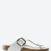 Best - Gizeh Big Buckle in White Leather Women Sandals