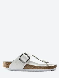 Best - Gizeh Big Buckle in White Leather Women Sandals