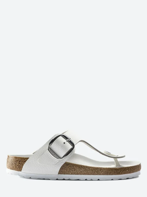 Best - Gizeh Big Buckle in White Leather Women Sandals