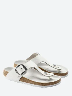 Best - Gizeh Big Buckle in White Leather Women Sandals