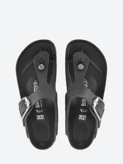 Best - Gizeh Big Buckle (Oiled Leather) in Black Leather Women Sandals