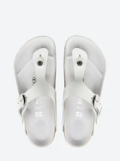 Best - Gizeh Big Buckle in White Leather Women Sandals