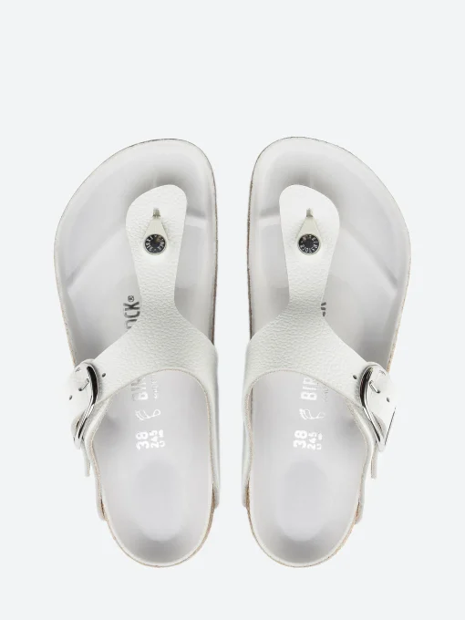 Best - Gizeh Big Buckle in White Leather Women Sandals