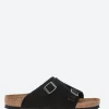 Clearance - Zurich Narrow in Black Suede Women Slides | Sandals