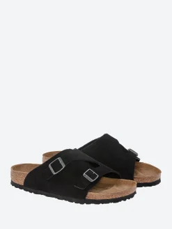 Clearance - Zurich Narrow in Black Suede Women Slides | Sandals