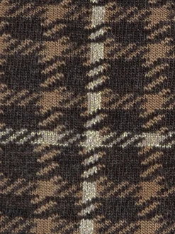 New - Check Pattern Wool Sock in (Brown) Women Socks & Hosiery | Belts