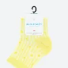 Outlet - Short Lisle Yarn Daisy Striped Socks in Citronella Women Socks & Hosiery | Belts