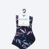 Hot - Short Openwork Leaves Lisle Socks in Navy Women Socks & Hosiery | Belts