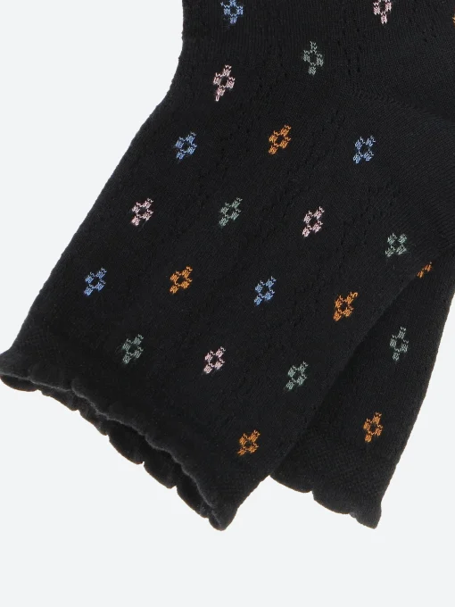 New - Short Small Diamond Openwork Socks in Black Women Socks & Hosiery | Belts