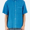 Discount - Broadcloth Short Sleeve Shirt in Indigo Button-Ups