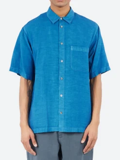 Discount - Broadcloth Short Sleeve Shirt in Indigo Button-Ups