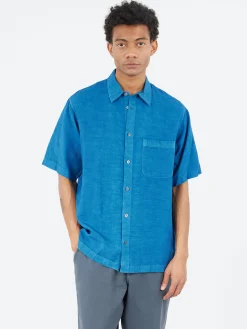 Discount - Broadcloth Short Sleeve Shirt in Indigo Button-Ups