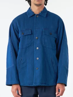 Outlet - Kasezome Sashiko Utility Shirt in Outerwear