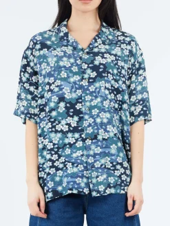 Sale - Nagare Sakura Shirt in Dark Navy Button-Ups