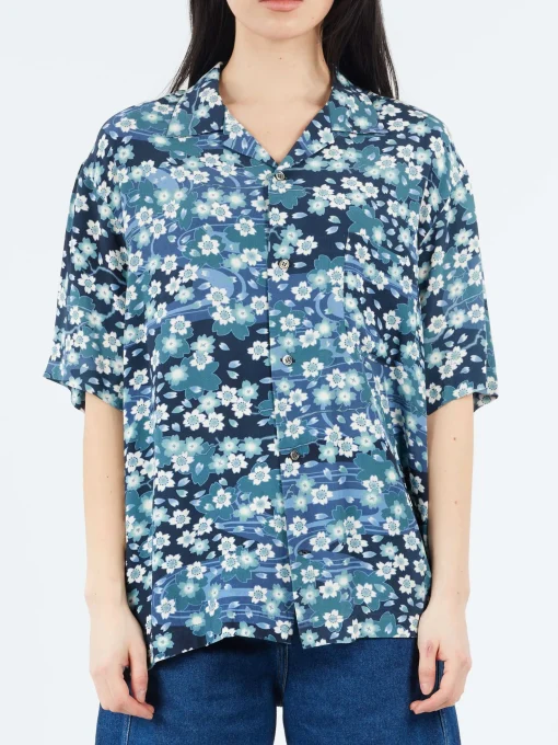 Sale - Nagare Sakura Shirt in Dark Navy Button-Ups